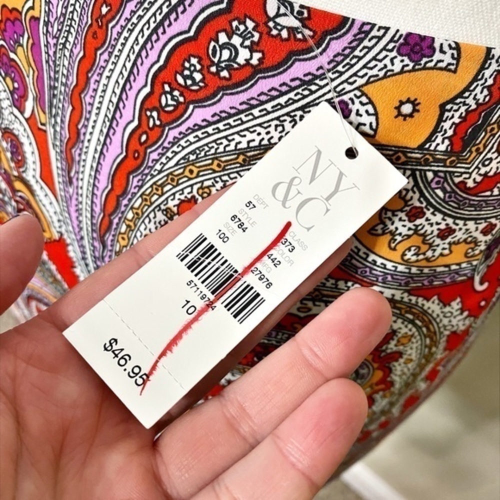 New York & Co. Women's Multicolor Paisley Straight Casual Mini Skirt NWT - Picture 10 of 13